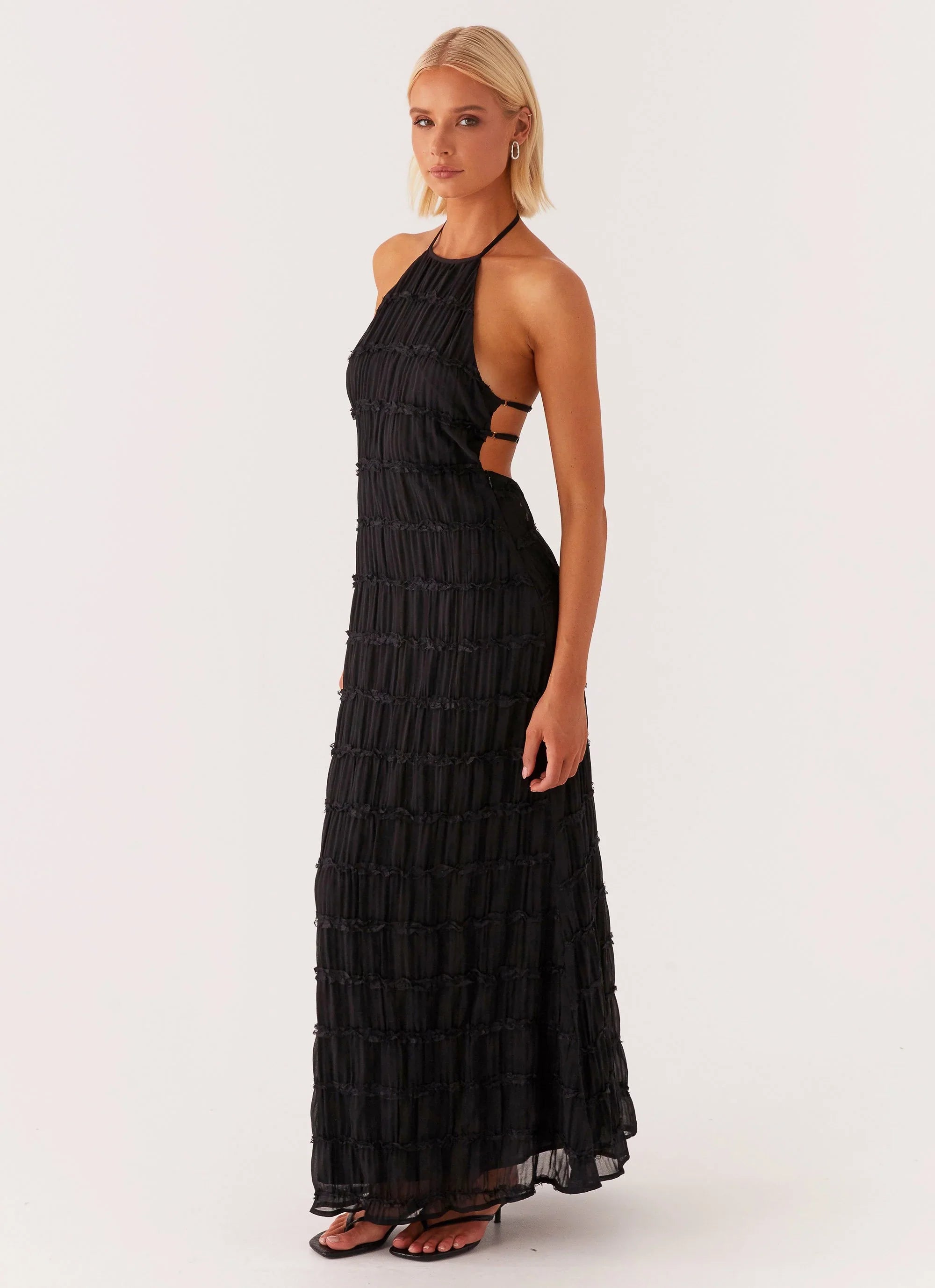 Caroline - Textured Halter Maxi Dress MeliMo Store Caroline - Textured Halter Maxi Dress MeliMo Store